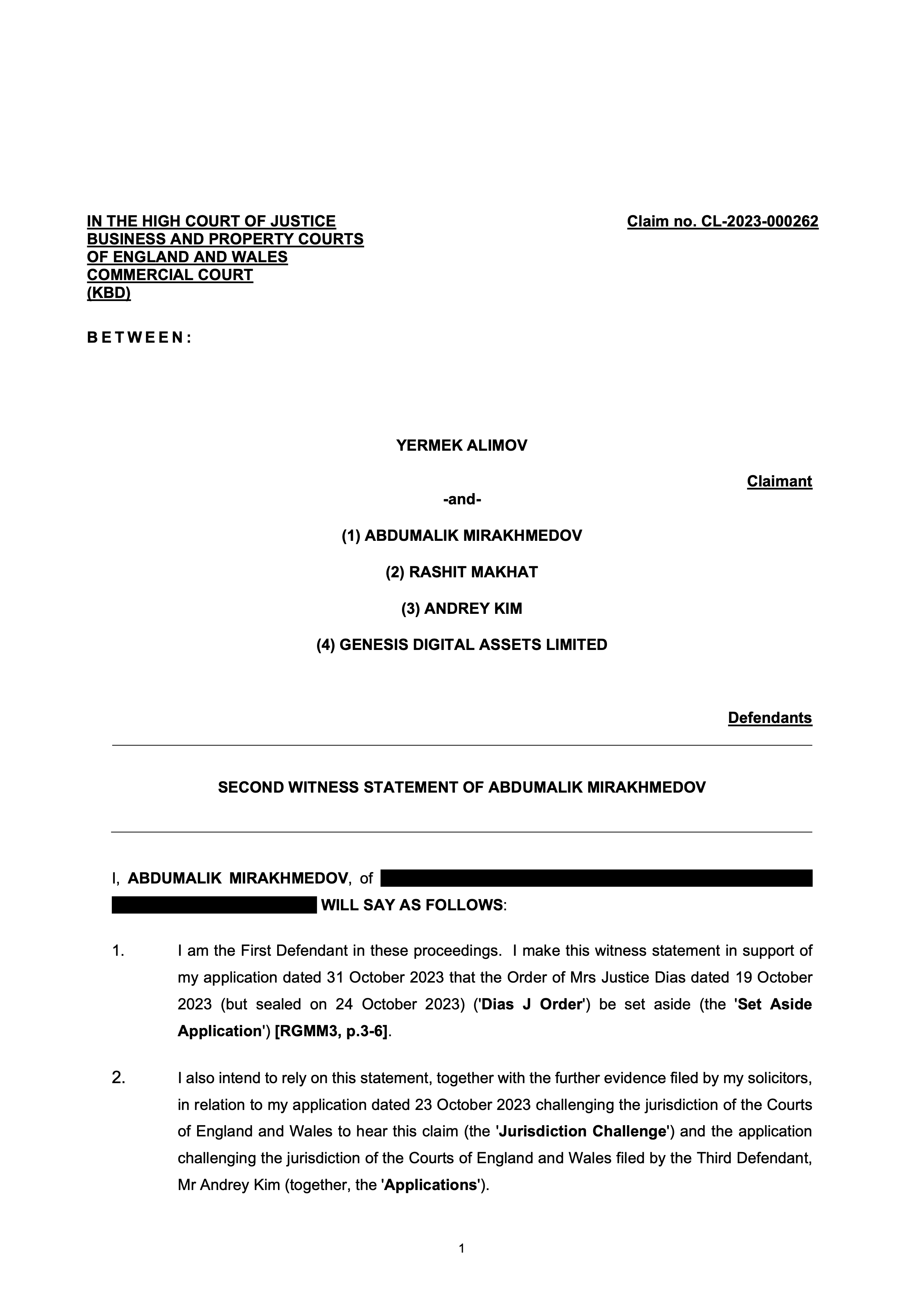 Вторые свидетельские показания AM