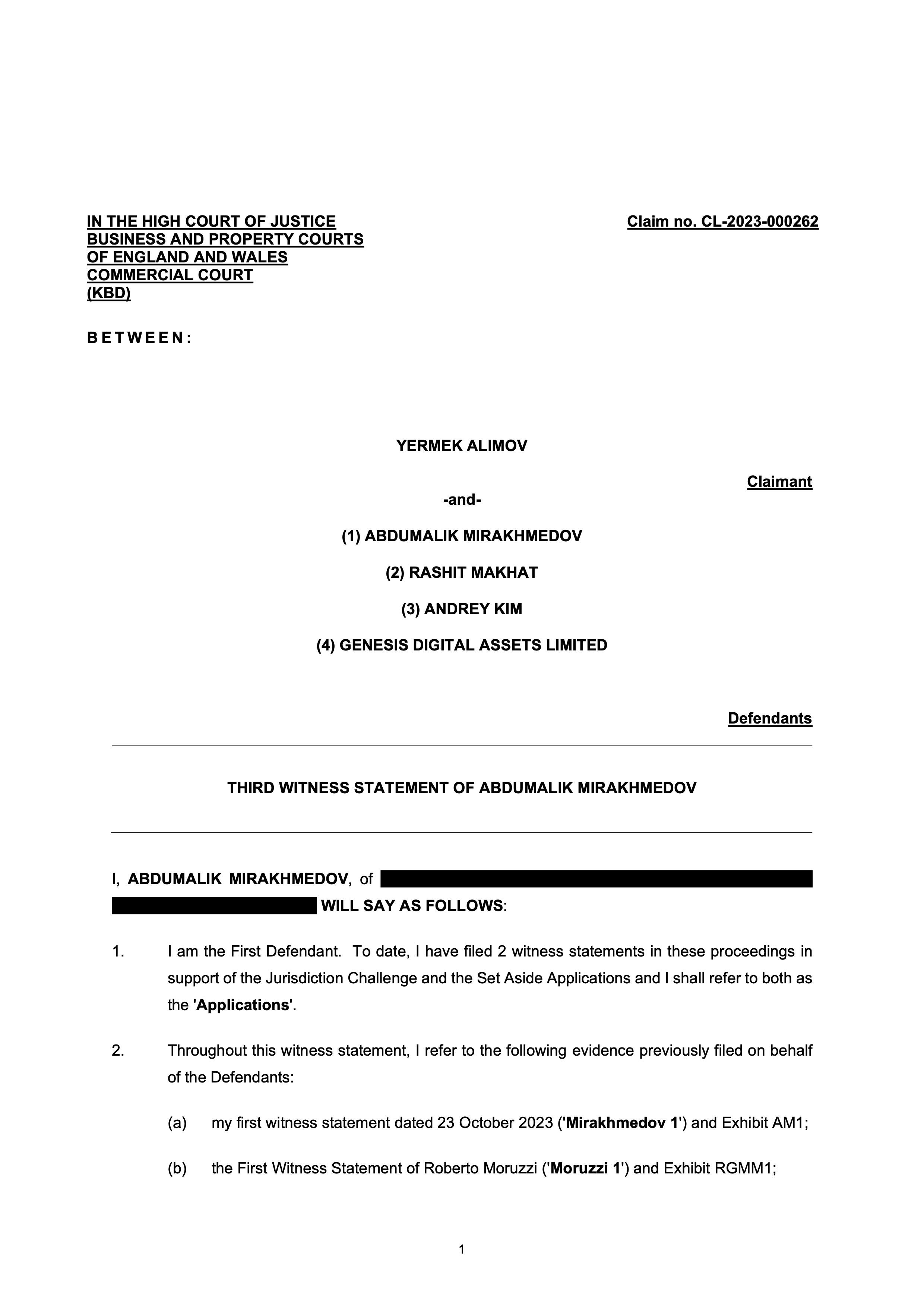 Третье свидетельские показания AM